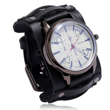 Cargar imagen en el visor de la galería, Mens Quartz Watches Jessingshow Luxury Wristwatch 2022 Cowhide Watchband Punk Style Watch for Men Wide Genuine Leather Bracelets
