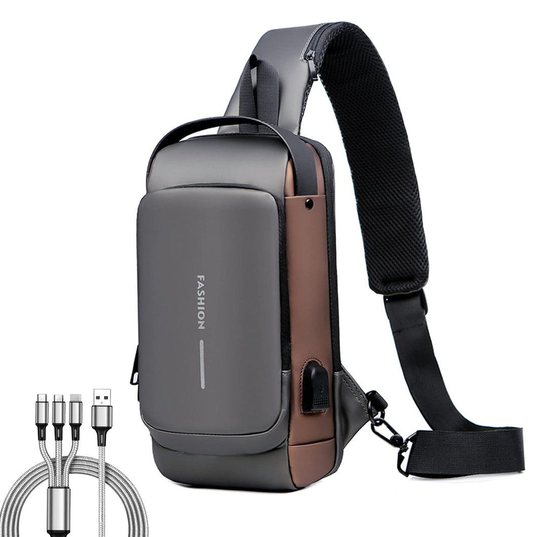Bolsa Antirrobo Crossbody  ,con carga USB  Mochila de hombro, impermeable Bolsas con cerradura de combinación