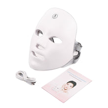 Cargar imagen en el visor de la galería, USB Charge 7Colors LED Facial Mask Photon Therapy Skin Rejuvenation Anti Acne Wrinkle Removal Skin Care Mask Skin Brightening
