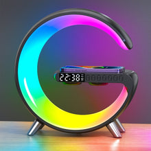 Charger l&#39;image dans la galerie, Multifuncional Inalámbrico Reloj Despertador Lámpara de Escritorio Altavoz Bluetooth Con APP Control RGB Atmósfera Lámpara Luz de Noche
